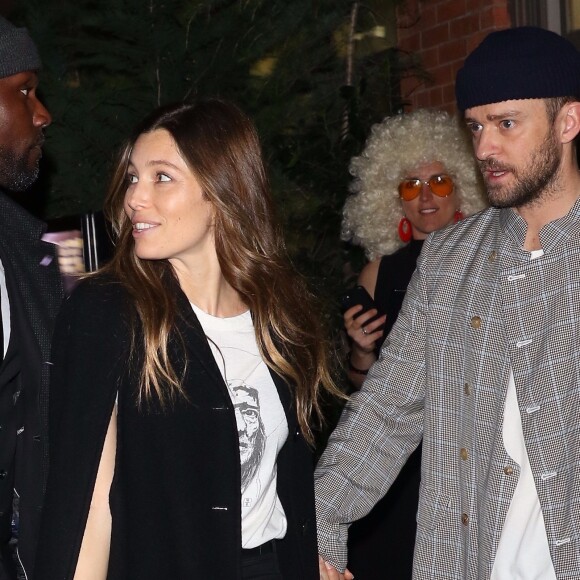 Justin Timberlake et sa femme Jessica Biel sont allés diner en amoureux au restaurant Catch à New York, le 10 avril 2019