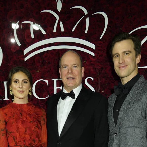 Tiler Peck, le prince Albert Ii de Monaco, Gavin Creel au photocall de la soirée Princess Grace Awards 2019 à l'hôtel Plaza de New York le 25 novembre 2019.