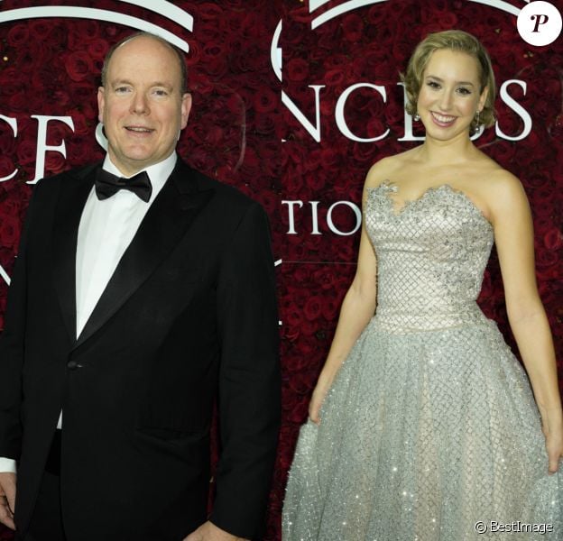 Le prince Albert II de Monaco et sa fille Jazmon Grace Grimaldi au photocall de la soirée Princess Grace Awards 2019 à l'hôtel Plaza de New York le 25 novembre 2019.