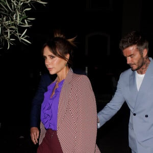 David et Victoria Beckham - Les célébrités assistent au dîner du couple Beckham organisé au "Harry's Bar" lors de la Fashion week à Londres, le 15 septembre 2019.