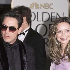Calista Flockhart et Robert Downey Jr à la soirée des Golden Globe en 2001