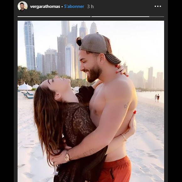 Thomas partage une photo avec Nabilla à Dubaï le 29 novembre 2019.