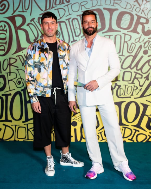 Ricky Martin et son mari Jwan Yosef assistent au défilé Dior, collection homme automne-hiver 2020, au Musée Rubell. Miami, le 3 décembre 2019.