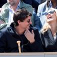 Virginie Efira et Niels Schneider en couple à Roland-Garros le 8 juin 2019. ©Jacovides/Moreau/Bestimage