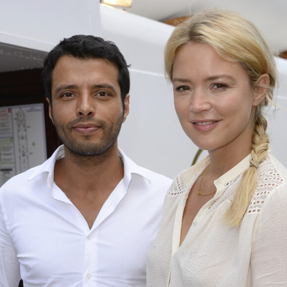 Virginie Efira et Mabrouk El Mechri - La 4ème édition du "Brunch Blanc" sur le bateau "L'Excellence" à Paris, le 29 juin 2014.