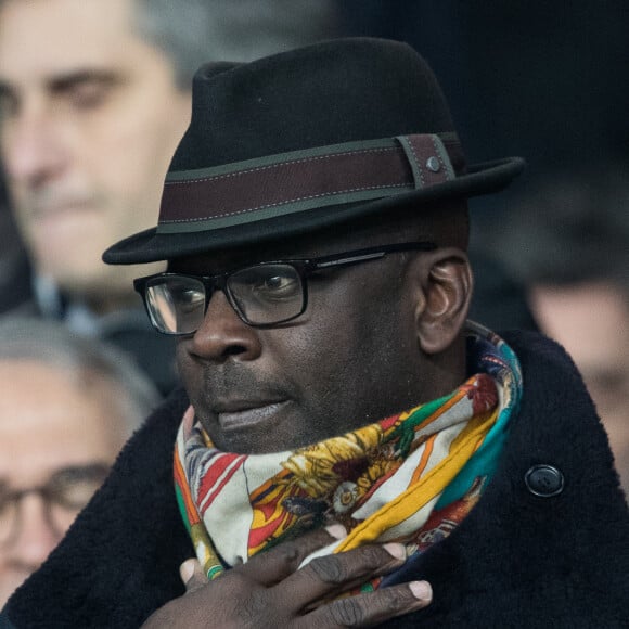 Lilian Thuram lors du match de Ligue 1 Paris Saint-Gemain - FC Nantes au Parc des Princes. Paris, le 4 décembre 2019.