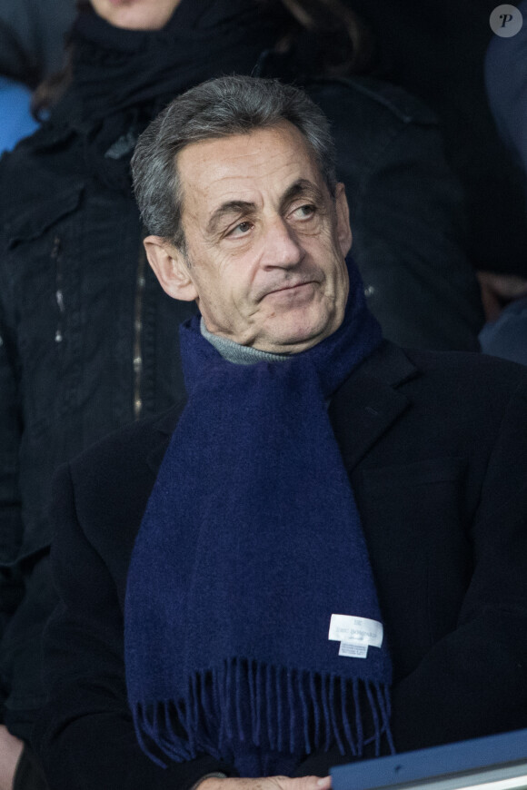 Nicolas Sarkozy lors du match de Ligue 1 Paris Saint-Gemain - FC Nantes au Parc des Princes. Paris, le 4 décembre 2019.