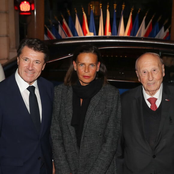 Exclusif - Christian Estrosi, le maire de Nice, la princesse Stéphanie de Monaco et le Docteur Alain Frère durant le vernissage de l'exposition Le Cercle Enchanté, Collections du Docteur Alain Frère, au musée Masséna à Nice le 7 novembre 2019. © Olivier Huitel/PRM/Bestimage