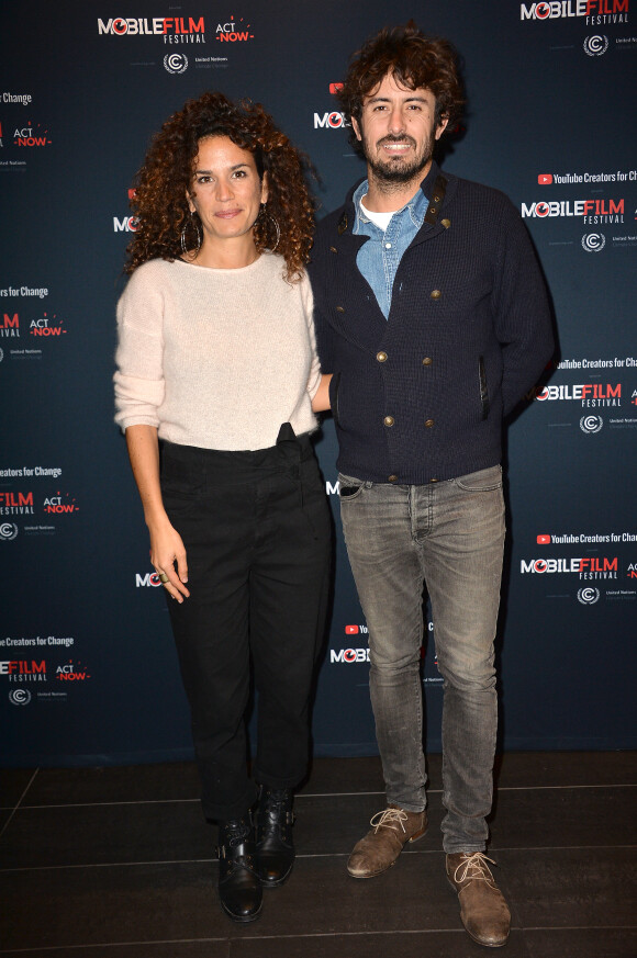Barbara Cabrita et son compagnon Aymeric Lanes - Photocall du "Mobile Film Festival" au cinéma MK2 à Paris le 3 décembre 2019. © Veeren/Bestimage