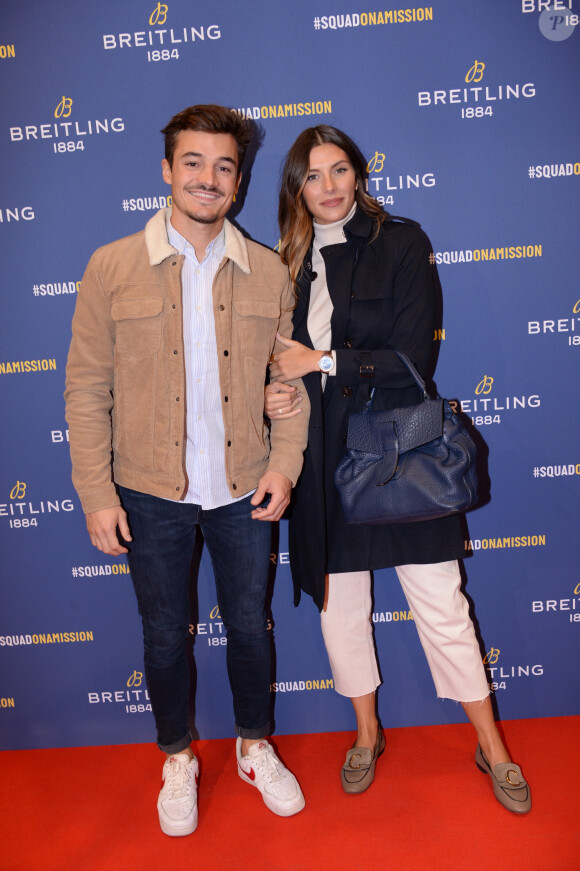 Camille Cerf (Miss France 2015) et son compagnon Cyrille lors de la soirée de réouverture de la boutique "Breitling", située rue de la Paix. Paris, le 3 octobre 2019. © Rachid Bellak/Bestimage