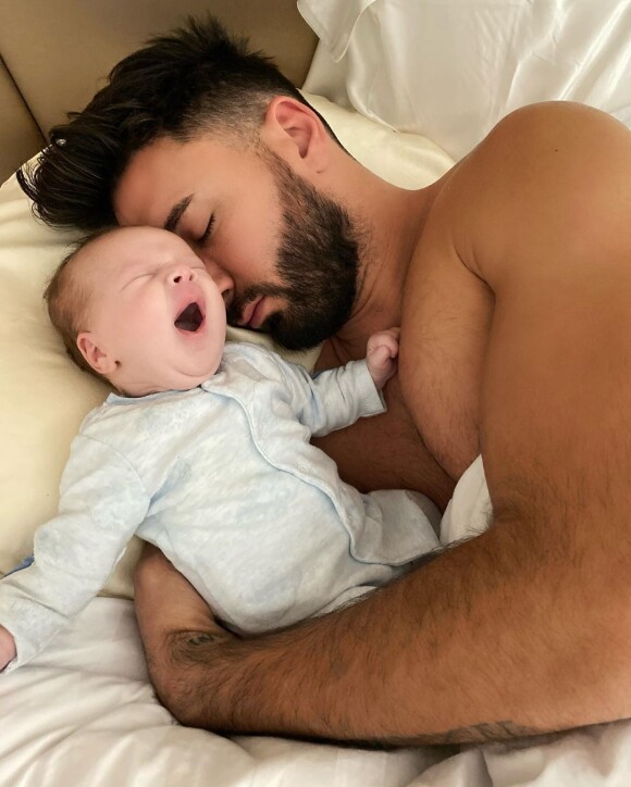 Thomas Vergara et son fils Milann, le 14 novembre 2019, sur Instagram