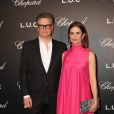 Colin Firth et sa femme Livia Giuggioli lors de la 3e soirée de remise du Prix Franca Sozzani lors de la 76e Mostra à l'hôtel Belmond Cipriani à Venise, le 27 août 2019.