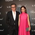 Colin Firth et sa femme Livia Giuggioli lors de la 3e soirée de remise du Prix Franca Sozzani lors de la 76e Mostra à l'hôtel Belmond Cipriani à Venise, le 27 août 2019.