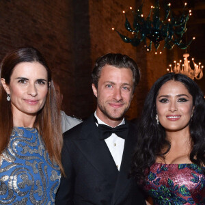 Livia Firth, Francesco Carrozzini, Salma Hayek, Colin Firth lors de la soirée du Franca Sozzani Award lors de la 75ème édition de la Mostra, le 2 septembre 2018 à Venise