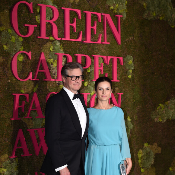 Colin Firth et sa femme Livia lors de la soirée des Green Carpet Fashion Awards au théâtre La Scala à Milan, Italie, le 23 septembre 2018.