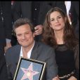  Colin Firth avec sa femme Livia Guggioli lors de la révélation de son étoile sur le Hollywood Walk of Fame en 2011. 