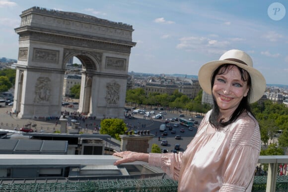 Exclusif - Anna Karina (de son vrai nom Hanne Karin Bayer sur la terrasse Publicis lors du 4ème Champs Elysées Film Festival à Paris. Le 13 juin 2015