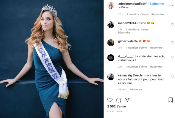 Miss Centre - Val de Loire, Jade Simon-Abadie, le 13 décembre 2019 sur Instagram.