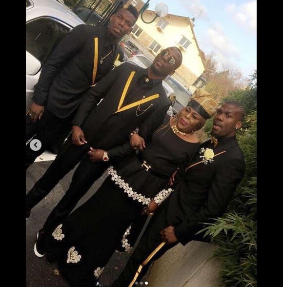 Paul Pogba avec ses frères Mathias et Florentin et leur maman Yeo Pogba. Florentin Pogba a épousé sa fiancée Sarita à Bussy-Saint-Georges le 13 décembre 2019.