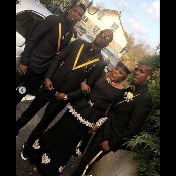 Paul Pogba avec ses frères Mathias et Florentin et leur maman Yeo Pogba. Florentin Pogba a épousé sa fiancée Sarita à Bussy-Saint-Georges le 13 décembre 2019.