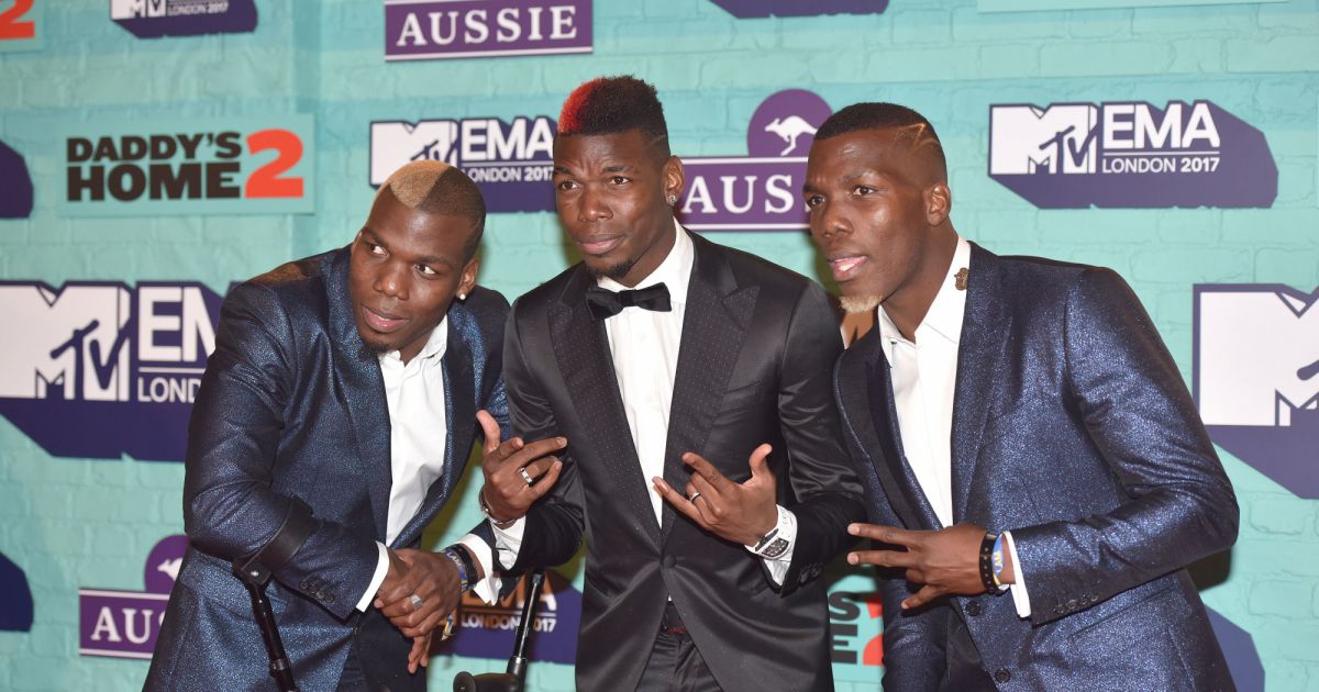Paul Pogba avec ses frères Florentin Pogba et Mathias Pogba à la soirée