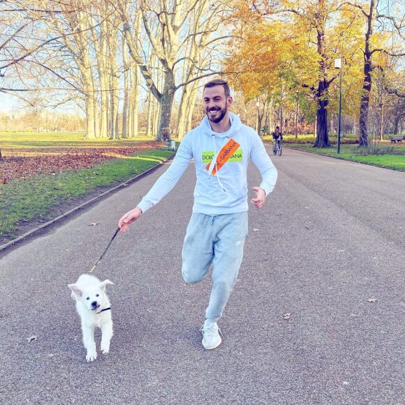 Julien Bert sur Instagram avec son chien, le 10 décembre 2019