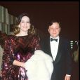 Claudine Auger et son mari lors de la soirée Chorus Line en 1986.