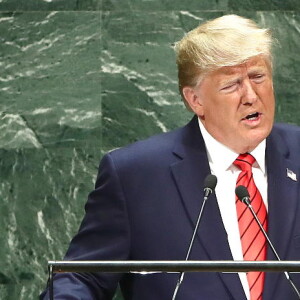 Donald Trump à la tribune lors de la 74ème assemblée générale de l'ONU à New York, le 24 septembre 2019.