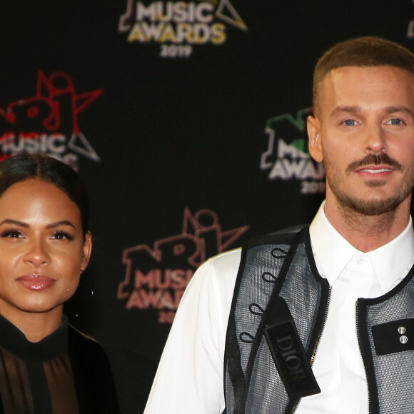 Christina Milian et Matt Pokora (M.Pokora) portent un gilet signé Dior qui coûte 2450 euros - Christina Milian enceinte et son compagnon Matt Pokora (M. Pokora) - 21ème édition des NRJ Music Awards au Palais des festivals à Cannes le 9 novembre 2019. © Dominique Jacovides/Bestimage