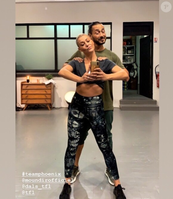 Moundir et sa partenaire de "Danse avec les stars 2019" Katrina Patchett en répétition, le 3 octobre 2019, sur Instagram