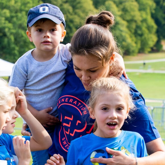 La princesse Victoria de Suède, la princesse Estelle de Suède - Les enfants du prince Daniel participent à la journée Pep au parc Hagaparken à Stockholm, le 8 septembre 2019.