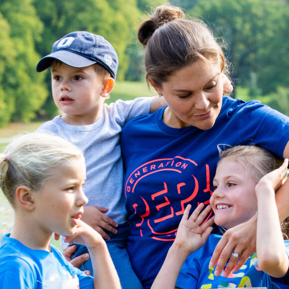 La princesse Victoria de Suède, la princesse Estelle de Suède - Les enfants du prince Daniel participent à la journée Pep au parc Hagaparken à Stockholm, le 8 septembre 2019.