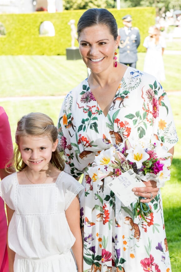 La princesse Victoria de Suède, la princesse Estelle de Suède - La famille royale de Suède célèbre l'anniversaire (42 ans) de la princesse Victoria de Suède à la Villa Solliden à Oland en Suède, le 14 juillet 2019.