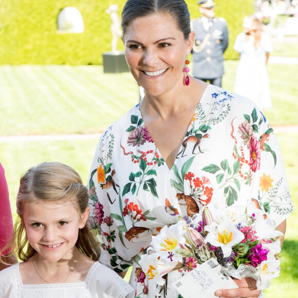 La princesse Victoria de Suède, la princesse Estelle de Suède - La famille royale de Suède célèbre l'anniversaire (42 ans) de la princesse Victoria de Suède à la Villa Solliden à Oland en Suède, le 14 juillet 2019.