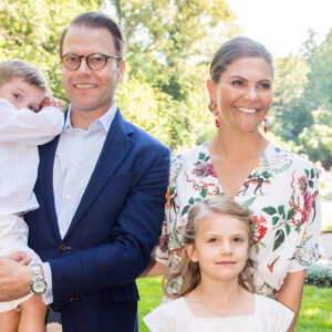 La princesse Victoria de Suède et son mari le prince Daniel de Suède, la princesse Estelle de Suède, le prince Oscar de Suède - La famille royale de Suède célèbre l'anniversaire (42 ans) de la princesse Victoria de Suède à la Villa Solliden à Oland en Suède, le 14 juillet 2019.