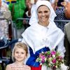Princesse Estelle et la princesse Victoria - La princesse Victoria de Suède fête son 41ème anniversaire à Borgholm en Suède le 14 juillet 2018.