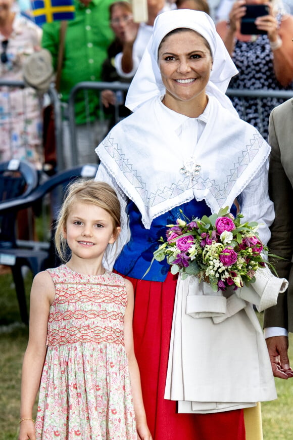 Princesse Estelle et la princesse Victoria - La princesse Victoria de Suède fête son 41ème anniversaire à Borgholm en Suède le 14 juillet 2018.