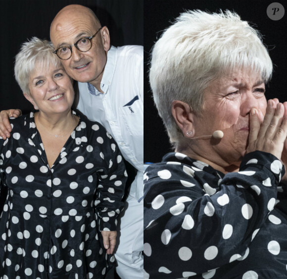 Mimie Mathy craque face à l'émouvante surprise de son mari et ses proches dans "La Chanson secrète" sur TF1 le 4 janvier 2020.