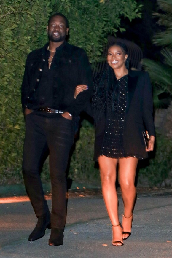 Dwyane Wade et sa femme Gabrielle Union à la soirée Saint Laurent Pre-Golden Globes Party organisée par Anthony Vaccarello et Rami Malek à Los Angeles, Californie, Etats-Unis, le 4 janvier 2020.