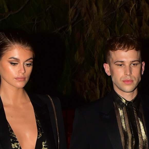 Exclusif - Kaia Gerber et Tommy Dorfman à la soirée Saint Laurent Pre-Golden Globes Party organisée par Anthony Vaccarello et Rami Malek à Los Angeles, Californie, Etats-Unis, le 4 janvier 2020.