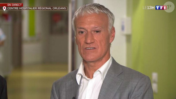 Didier Deschamps en direct dans le JT de 13 heures, sur TF1, le 8 janvier 2020, depuis le centre hospitalier d'Orléans.