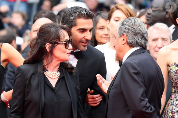 Chantal Lauby, Ary Abittan et Christian Clavier - Montée des marches du film "Jimmy's Hall" lors du 67e Festival du film de Cannes. Le 22 mai 2014.