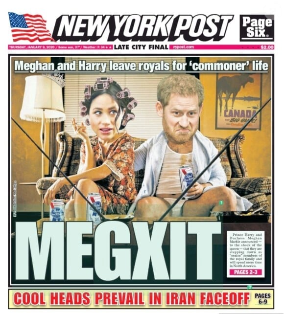 Les unes des journaux reprennent le Megxit, la volonté du Prince Harry et de Meghan Markle de se mettre en marge de la famille royale.