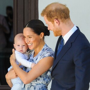 Le prince Harry, duc de Sussex, et Meghan Markle, duchesse de Sussex, avec leur fils Archie ont rencontré l'archevêque Desmond Tutu et sa femme à Cape Town, Afrique du Sud. Le 25 septembre 2019