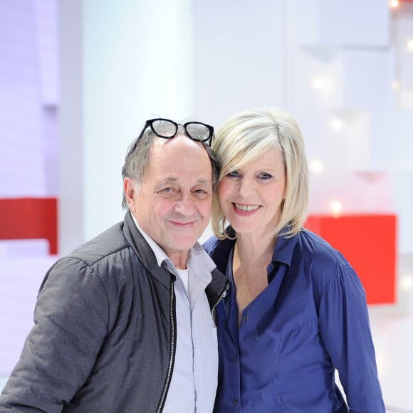 Exclusif - Chantal Ladesou et son mari Michel Ansault - Enregistrement de l'émission "Vivement Dimanche prochain" présentée par Michel Drucker et diffusée le 12 janvier 2020 sur France 2. Le 6 janvier 2020 © Guillaume Gaffiot / Bestimage