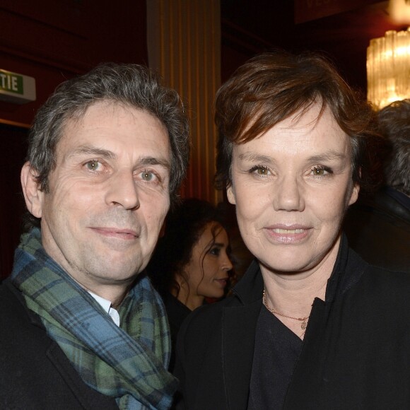 Frédéric Taddeï et sa compagne Claire Nebout - People à la générale de la pièce "A torts et à raison" au théâtre Hébertot à Paris le 25 janvier 2016. © Coadic Guirec/Bestimage
