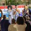 Clémence Botino, Miss France 2020 et Ophély Mézino, première dauphine de Miss Monde 2019, accueillies en grande pompe à l'aéroport de Pointe-à-Pitre, en Guadeloupe. De retour, sur leur île natale, un mois après leurs sacres. Photo de Alain Cassang/ABACAPRESS.COM
