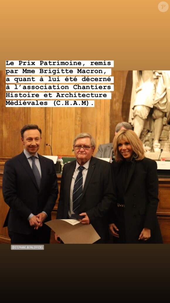 Remise des prix 2019 de la Fondation Stéphane Bern pour l'Histoire et le Patrimoine à l'Institut de France, à Paris, le 15 janvier 2020. Brigitte Macron et Stéphanie de Monaco étaient réunies pour soutenir Stéphane Bern et remettre des prix.