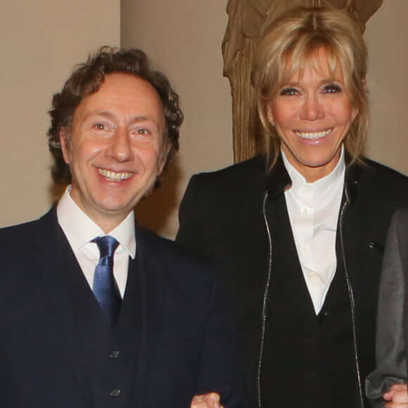 Stéphane Bern, Brigitte Macron, Xavier Darcos (Chancelier de l'Institut de France) - Remise du prix 2017 "Institut de France / Fondation Stéphane Bern pour l'histoire et le patrimoine" à l'Institut de France à Paris, France, le 11 janvier 2018. © CVS/Bestimage