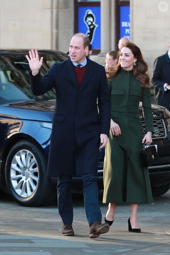 Le prince William, duc de Cambridge, Catherine Kate Middleton, duchesse de Cambridge - Le prince William et Catherine Kate Middleton lors d'une visite à la mairie de Bradford le 15 janvier 2020.